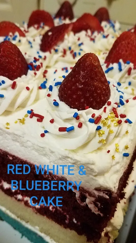 Red White and Blueberry Cake
